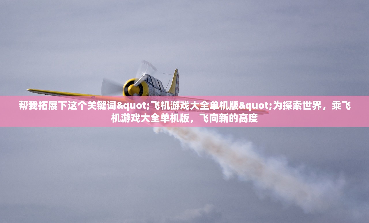 帮我拓展下这个关键词"飞机游戏大全单机版"为探索世界，乘飞机游戏大全单机版，飞向新的高度