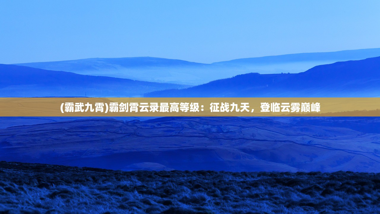 (霸武九霄)霸剑霄云录最高等级：征战九天，登临云雾巅峰
