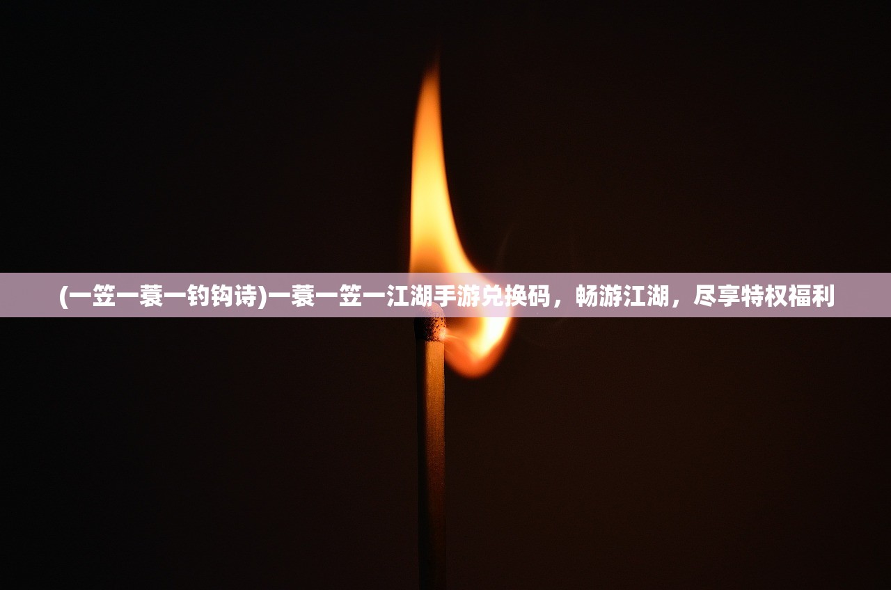 (一笠一蓑一钓钩诗)一蓑一笠一江湖手游兑换码，畅游江湖，尽享特权福利