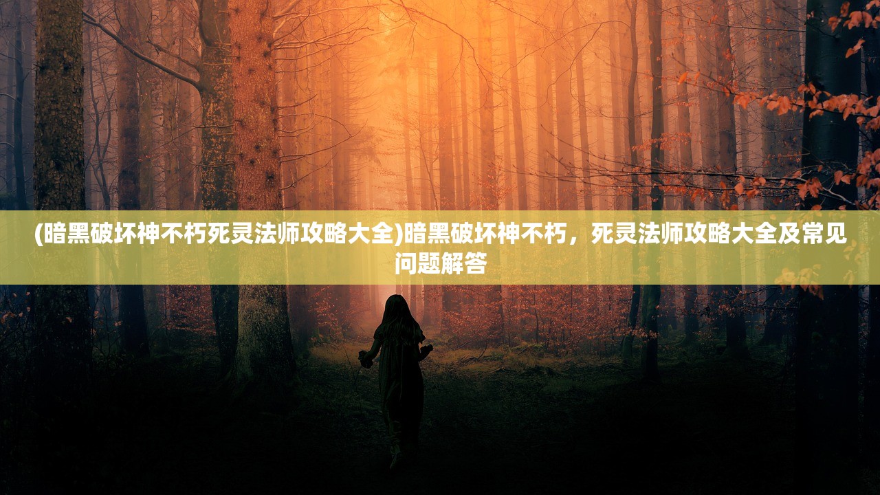 (暗黑破坏神不朽死灵法师攻略大全)暗黑破坏神不朽，死灵法师攻略大全及常见问题解答