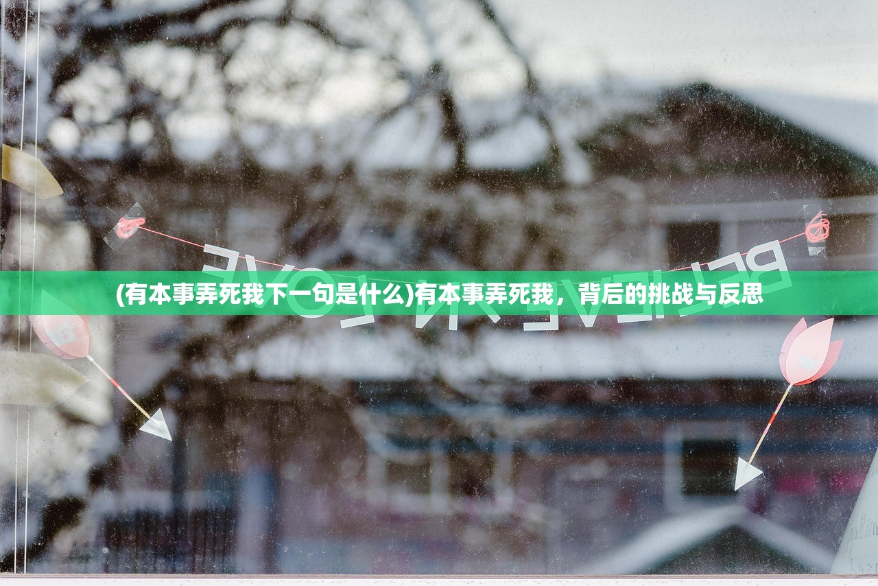 (有本事弄死我下一句是什么)有本事弄死我，背后的挑战与反思